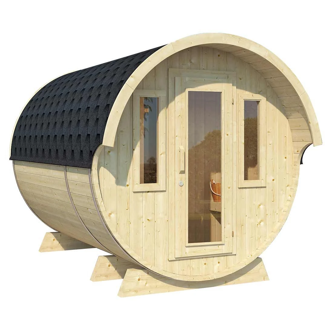 Wolff Finnhaus De Luxe Saunafass 330 Bausatz Natur