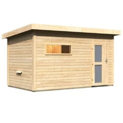 Wolff Finnhaus Melina Saunahaus + Bioofen 9 KW Natur