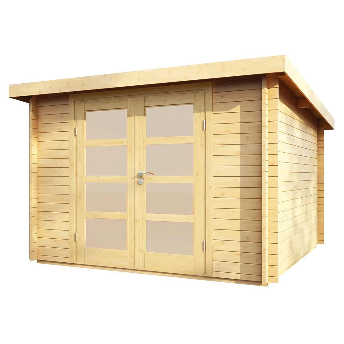 Wolff Finnhaus Pulti 34-C Typ 5 Gartenhaus Mit Milchglastür Natur