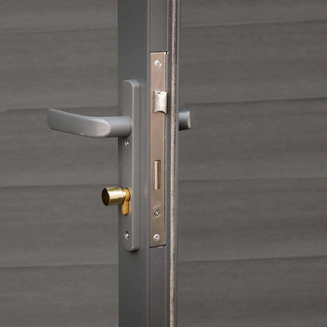 Wolff Finnhaus WPC-Trend D+ Gartenhaus 560x287cm+Loungenanbau Grau â Bild 5