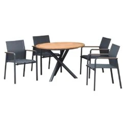 Zebra Bee Gartenmöbelset 6-teilig Aluminium/Teak Graphit/Carbon Grey