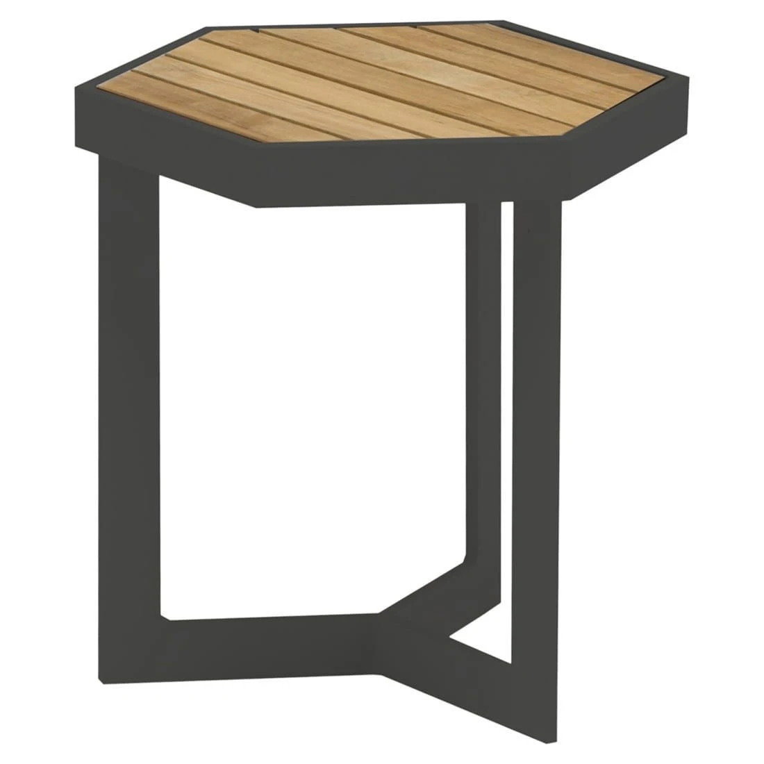 Zebra Bee/Sixx Gartenmöbel-Set 3-teilig Aluminium/Textilene Graphit/Teak Natur - Image 4