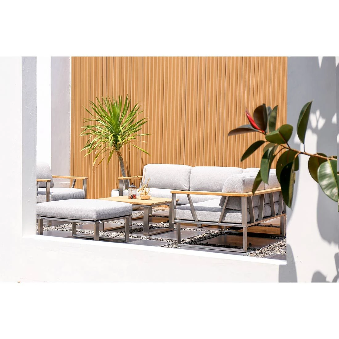 Zebra Belvedere Hocker Edelstahl/Olefin Edelstahl/Grau - Image 4