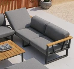 Zebra Belvedere Gartensofa Edelstahl/Tuvatextil Graphit/Tweed Grey