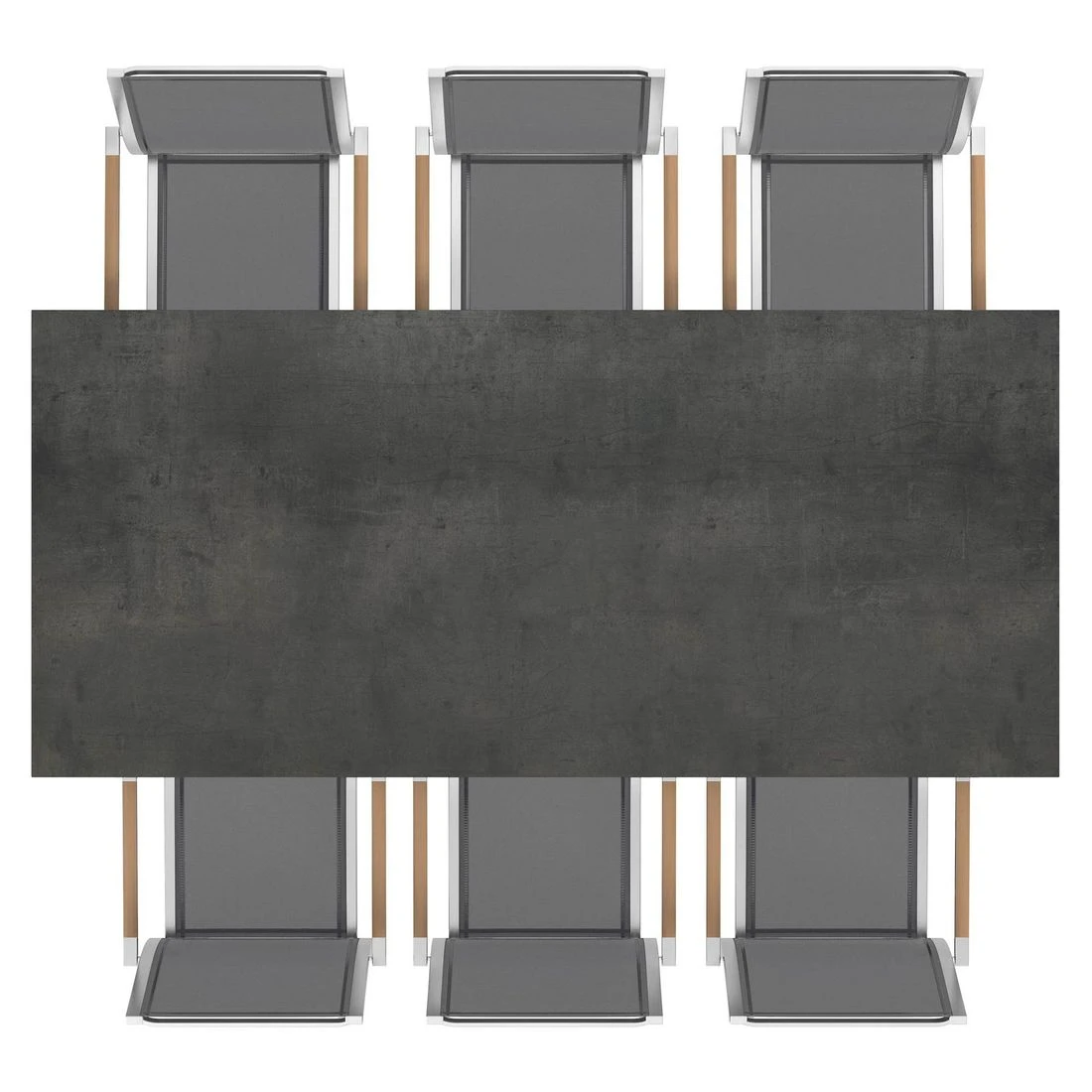 Zebra One Gartenmöbelset 7-tlg. Mit Tisch 220x100 Cm Dunkelgrau/Zement Dunkel - Image 5